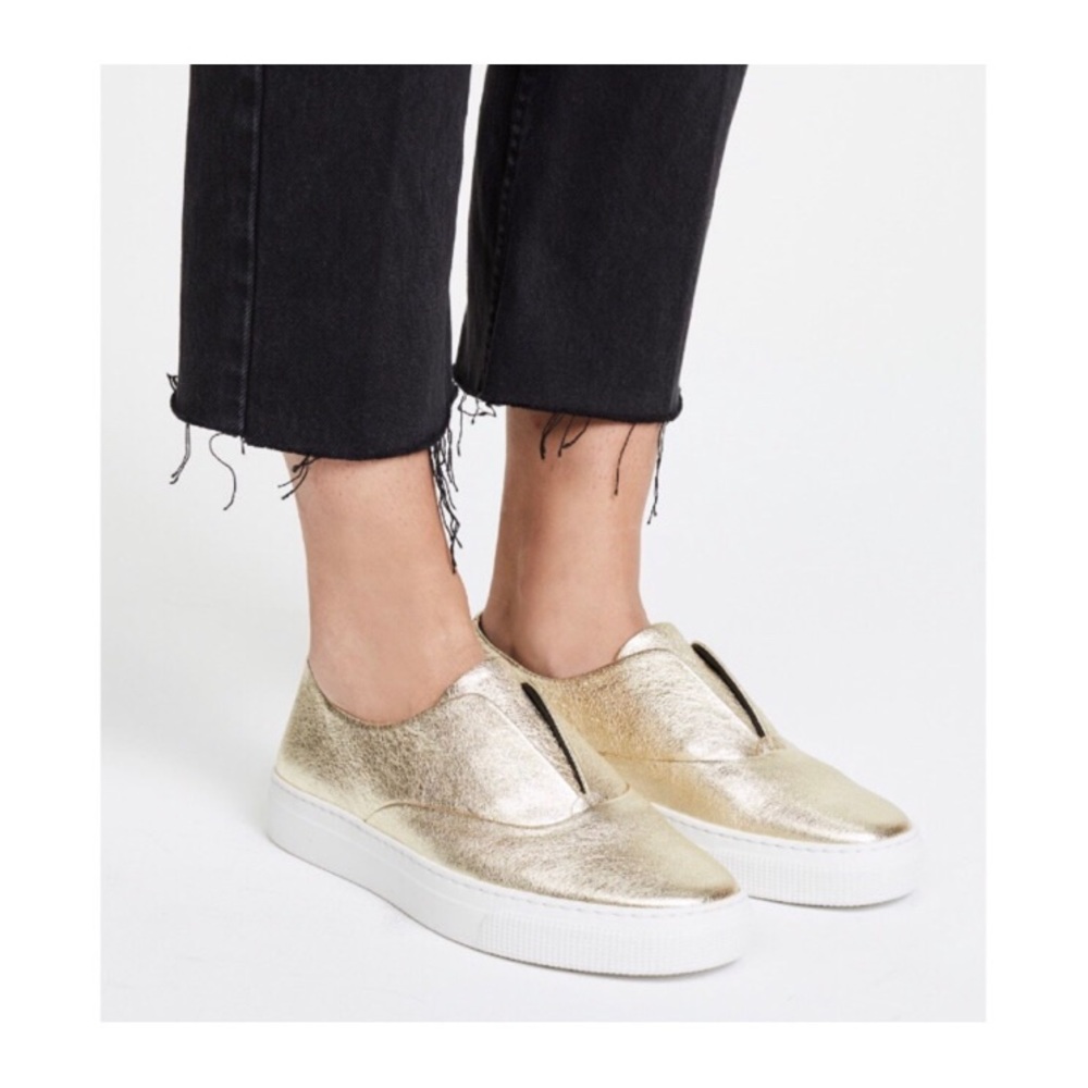 Elegant Gold Women's Slip-On Sneakers